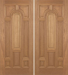 WDMA 84x80 Door (7ft by 6ft8in) Exterior Mahogany Revis Double Door Plain Panel - 6ft8in Tall 1