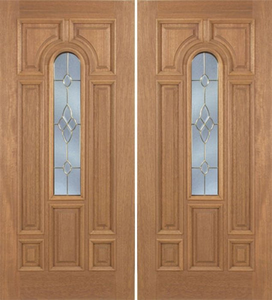 WDMA 84x80 Door (7ft by 6ft8in) Exterior Mahogany Revis Double Door w/ C Glass - 6ft8in Tall 1