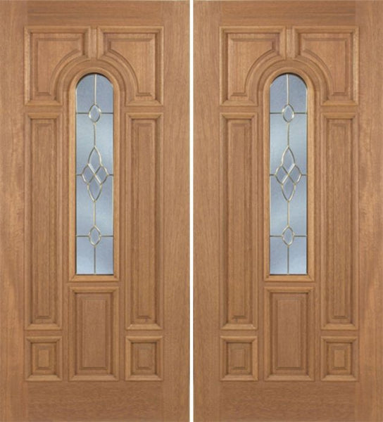 WDMA 84x80 Door (7ft by 6ft8in) Exterior Mahogany Revis Double Door w/ C Glass - 6ft8in Tall 1