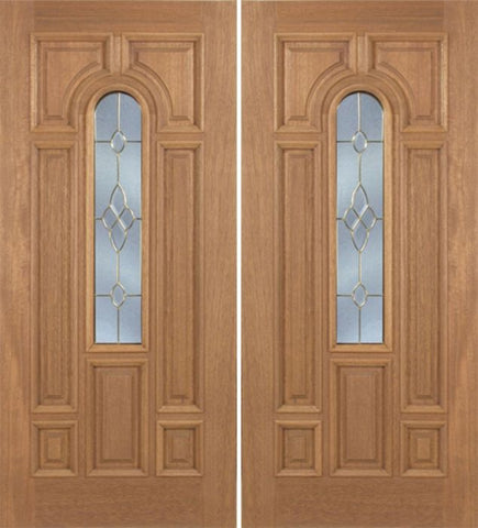 WDMA 84x80 Door (7ft by 6ft8in) Exterior Mahogany Revis Double Door w/ C Glass - 6ft8in Tall 1