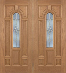WDMA 84x80 Door (7ft by 6ft8in) Exterior Mahogany Revis Double Door w/ C Glass - 6ft8in Tall 1