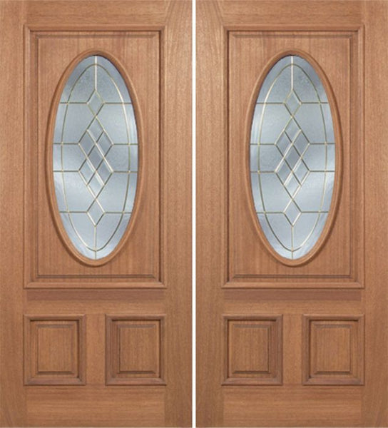 WDMA 84x80 Door (7ft by 6ft8in) Exterior Mahogany Maryvale Double Door w/ A Glass 1
