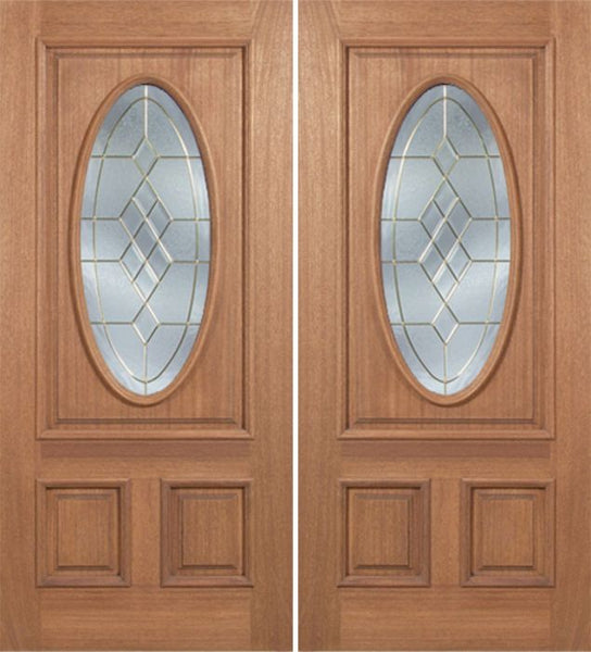 WDMA 84x80 Door (7ft by 6ft8in) Exterior Mahogany Maryvale Double Door w/ A Glass 1