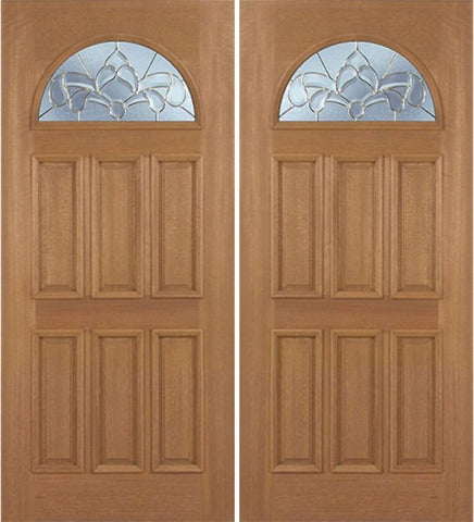 WDMA 84x80 Door (7ft by 6ft8in) Exterior Mahogany Jefferson Double Door w/ C Glass 1