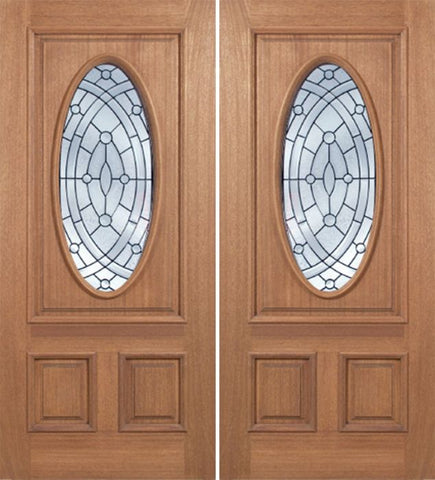 WDMA 84x80 Door (7ft by 6ft8in) Exterior Mahogany Maryvale Double Door w/ EE Glass 1