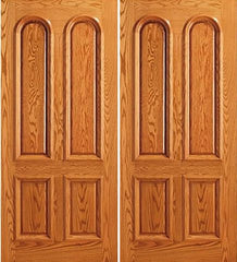 WDMA 84x80 Door (7ft by 6ft8in) Exterior Mahogany Front 4 Panel Arch Panel Traditional Double Door 1