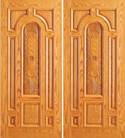 WDMA 84x80 Door (7ft by 6ft8in) Exterior Mahogany Front Hand Carved Panel 8 Panel Moulding Double Door 1