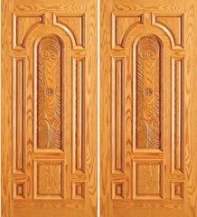 WDMA 84x80 Door (7ft by 6ft8in) Exterior Mahogany Front Hand Carved Panel 8 Panel Moulding Double Door 1