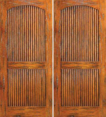 WDMA 84x80 Door (7ft by 6ft8in) Exterior Knotty Alder Double Door Tambour 2 Panel 1