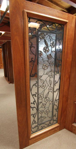 WDMA 84x80 Door (7ft by 6ft8in) Exterior Mahogany Floral Scrollwork Ironwork Glass Double Door 2