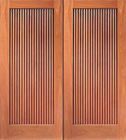 WDMA 84x80 Door (7ft by 6ft8in) Exterior Mahogany Double Door Hand Carved 1-Panel 1