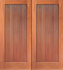 WDMA 84x80 Door (7ft by 6ft8in) Exterior Mahogany Double Door Hand Carved 1-Panel 1