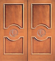 WDMA 84x80 Door (7ft by 6ft8in) Exterior Mahogany Double Door Hand Carved 3-Panels in  1