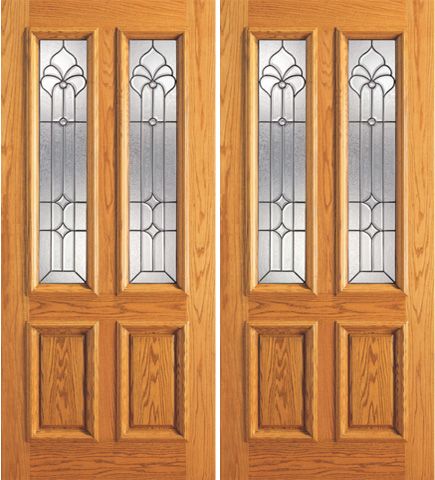 WDMA 84x80 Door (7ft by 6ft8in) Exterior Mahogany Twin Lite House Double Door Insulated Beveled Glasswork 1