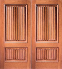 WDMA 84x80 Door (7ft by 6ft8in) Exterior Mahogany Colonial Double Door Hand Carved 2-Panel in  1