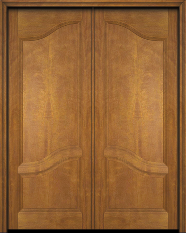 WDMA 84x80 Door (7ft by 6ft8in) Exterior Barn Mahogany 2/3 Arch Top Raised Panel or Interior Double Door 2