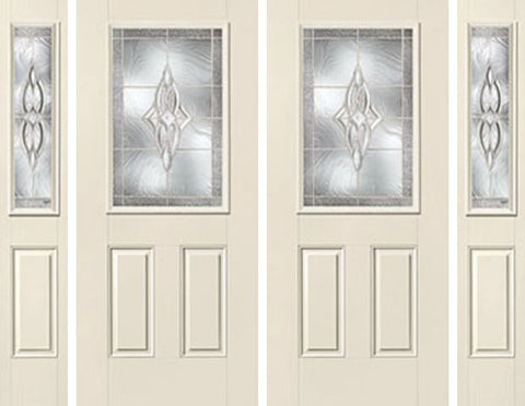 WDMA 84x80 Door (7ft by 6ft8in) Exterior Smooth Wellesley Half Lite 2 Panel Star Double Door 2 Sides 1