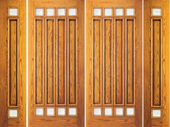 WDMA 84x80 Door (7ft by 6ft8in) Exterior Mahogany 8 Lite Entry Double Door Two Side lights 1