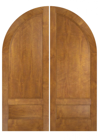 WDMA 84x84 Door (7ft by 7ft) Interior Swing Mahogany 3/4 Round Top 2 Panel Transitional Home Style Exterior or Double Door 2