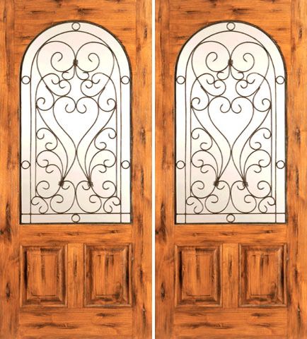 WDMA 84x96 Door (7ft by 8ft) Exterior Knotty Alder Double Door Radius Lite 2 Panel 1