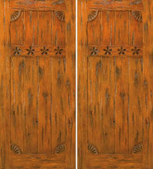 WDMA 84x96 Door (7ft by 8ft) Exterior Knotty Alder Double Door Carved V-Grooved 1