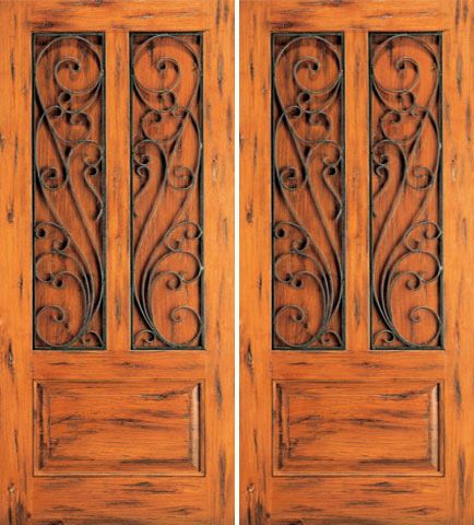 WDMA 84x96 Door (7ft by 8ft) Exterior Knotty Alder Double Door 3-Panel Southwest Home 1
