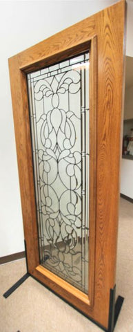 WDMA 84x96 Door (7ft by 8ft) Exterior Mahogany Full Lite Floral Scrollwork Glass Double Door 2