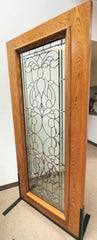 WDMA 84x96 Door (7ft by 8ft) Exterior Mahogany Full Lite Floral Scrollwork Glass Double Door 2