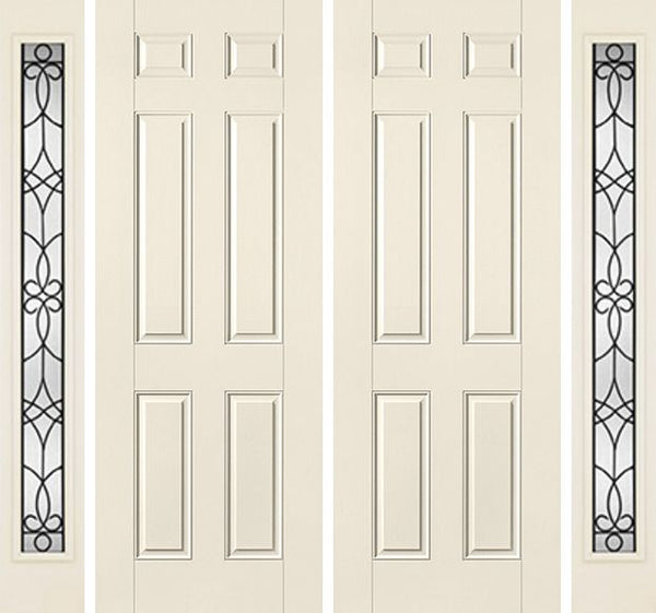 WDMA 84x96 Door (7ft by 8ft) Exterior Smooth 8ft 6 Panel Star Double Door 2 Sides Salinas Full Lite Flush 1