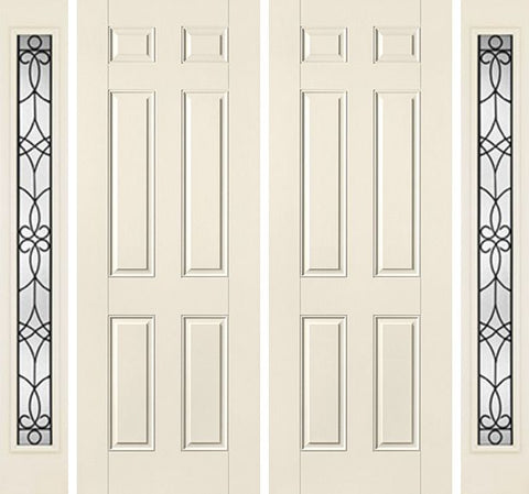 WDMA 84x96 Door (7ft by 8ft) Exterior Smooth 8ft 6 Panel Star Double Door 2 Sides Salinas Full Lite Flush 1