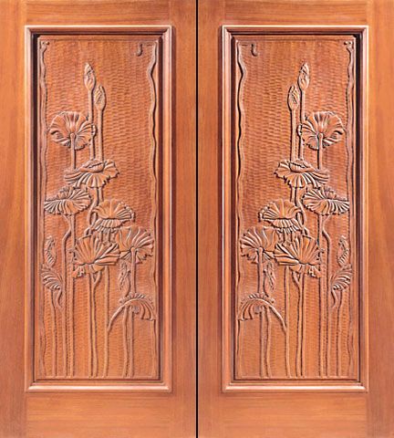 WDMA 84x96 Door (7ft by 8ft) Exterior Mahogany Hand Carved Panel Double Door in  1
