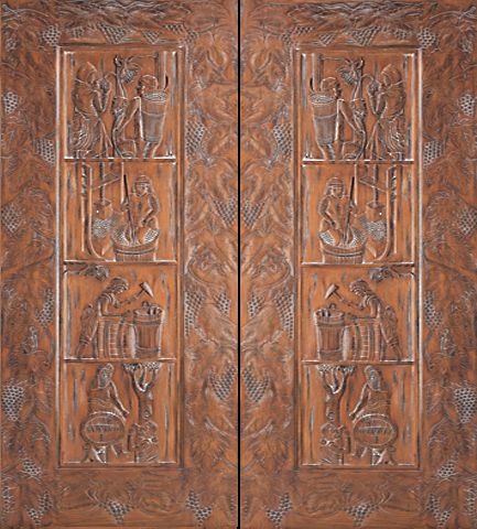 WDMA 84x96 Door (7ft by 8ft) Exterior Mahogany Italian Style Wine Double Door Hand Carved  1