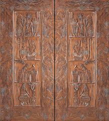 WDMA 84x96 Door (7ft by 8ft) Exterior Mahogany Italian Style Wine Double Door Hand Carved  1