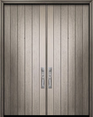 WDMA 84x96 Door (7ft by 8ft) Exterior Swing Mahogany 42in x 96in Double Square Top Plank Portobello Door 1