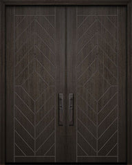 WDMA 84x96 Door (7ft by 8ft) Exterior Mahogany 42in x 96in Double Lynnwood Solid Contemporary Door 1