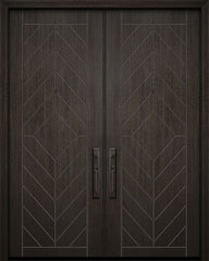 WDMA 84x96 Door (7ft by 8ft) Exterior Mahogany 42in x 96in Double Lynnwood Contemporary Door 1