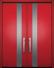 WDMA 84x96 Door (7ft by 8ft) Exterior Smooth 42in x 96in Double Costa Mesa Solid Contemporary Door 1