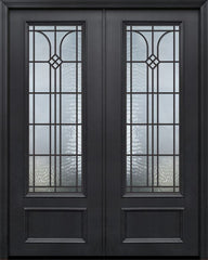 WDMA 84x96 Door (7ft by 8ft) Exterior 42in x 96in ThermaPlus Steel Cantania 1 Panel 3/4 Lite GBG Double Door 1