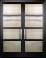 WDMA 84x96 Door (7ft by 8ft) Exterior Swing Smooth 42in x 96in Double 1 Block NP-Series Narrow Profile Door 1