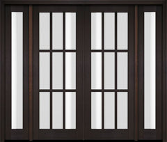 WDMA 86x80 Door (7ft2in by 6ft8in) Exterior Swing Mahogany 9 Lite TDL Double Entry Door Full Sidelights 2
