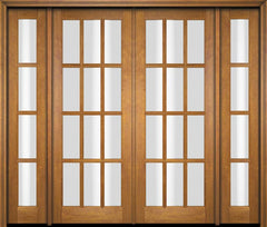 WDMA 86x80 Door (7ft2in by 6ft8in) Exterior Swing Mahogany 12 Lite TDL Double Entry Door Sidelights 1