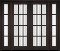 WDMA 86x80 Door (7ft2in by 6ft8in) Exterior Swing Mahogany 12 Lite TDL Double Entry Door Sidelights 2