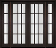 WDMA 86x80 Door (7ft2in by 6ft8in) Exterior Swing Mahogany 12 Lite TDL Double Entry Door Sidelights 2