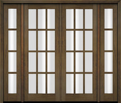 WDMA 86x80 Door (7ft2in by 6ft8in) Exterior Swing Mahogany 12 Lite TDL Double Entry Door Sidelights 3