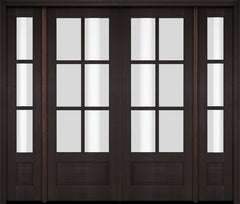 WDMA 86x80 Door (7ft2in by 6ft8in) Exterior Swing Mahogany 3/4 6 Lite TDL Double Entry Door Sidelights 2