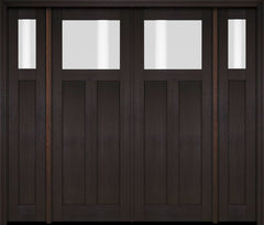 WDMA 86x80 Door (7ft2in by 6ft8in) Exterior Swing Mahogany Top Lite Craftsman Double Entry Door Sidelights 2