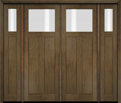 WDMA 86x80 Door (7ft2in by 6ft8in) Exterior Swing Mahogany Top Lite Craftsman Double Entry Door Sidelights 3