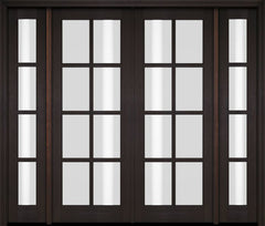 WDMA 86x80 Door (7ft2in by 6ft8in) Exterior Swing Mahogany 8 Lite TDL Double Entry Door Sidelights 2