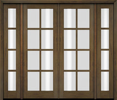 WDMA 86x80 Door (7ft2in by 6ft8in) Exterior Swing Mahogany 8 Lite TDL Double Entry Door Sidelights 3