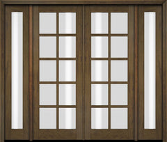 WDMA 86x80 Door (7ft2in by 6ft8in) Exterior Swing Mahogany 10 Lite TDL Double Entry Door Full Sidelights 3